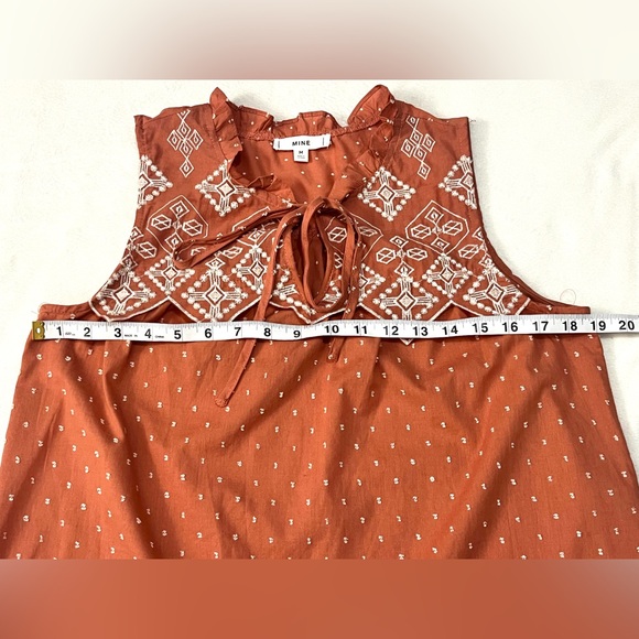 Mine for Anthropologie Women’s Terracotta Sleeveless Blouse Shirt Top Medium - Picture 9 of 16